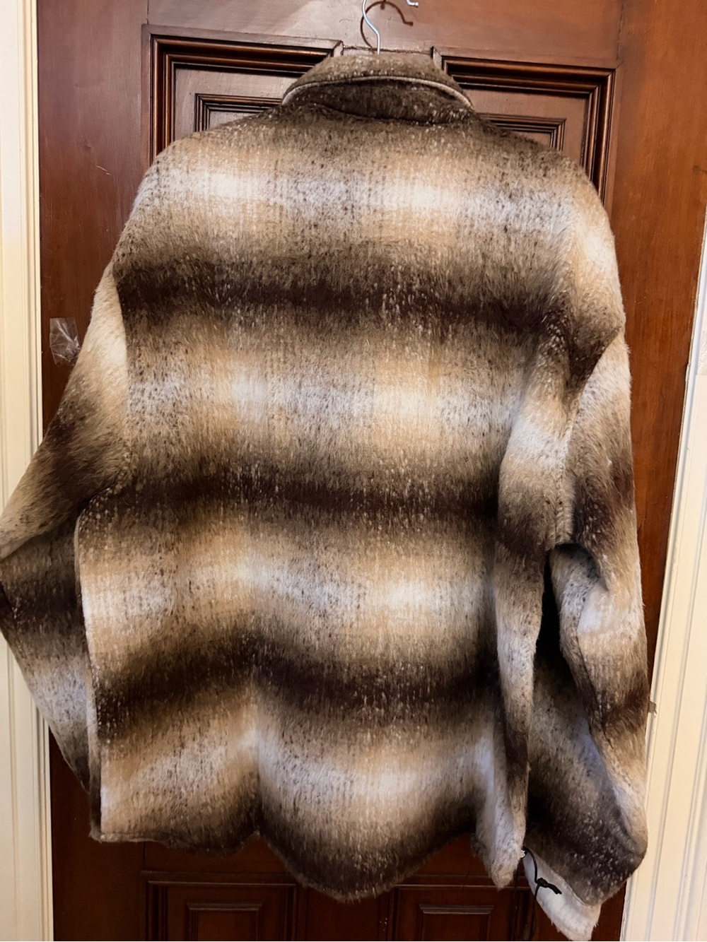 Men’s Ananke Mohair Shacket Brown Ombré Shirt Jacket Size L NWT
